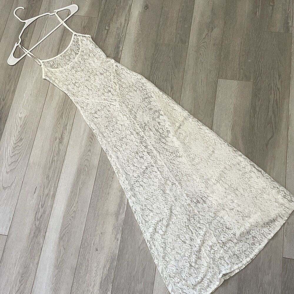 Peppermayo Lace Dress sheer maxi womens White (size 0) boho feminine whimsigoth